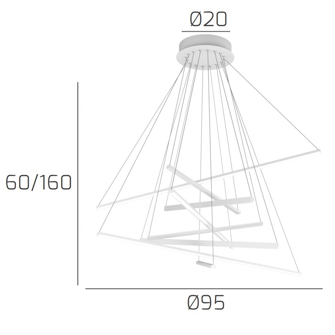 Lampadario moderno bianco Top Light DNA 1182 S100 BI