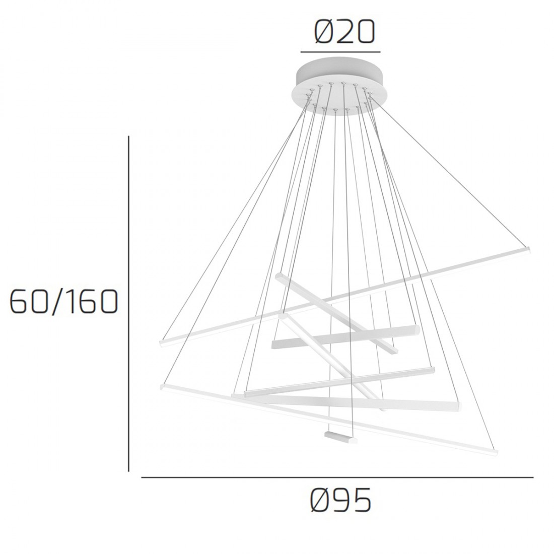 Lustre blanc moderne Top Light DNA 1182 S100 BI