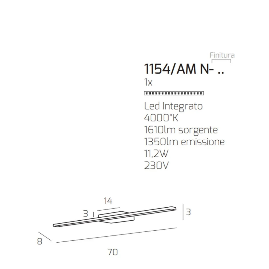 Moderne Wandleuchte, Weiß, Chrom, Metall, nach unten gerichtetes Licht