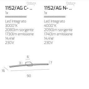 Top Light CURVED 1152AG Wandleuchte