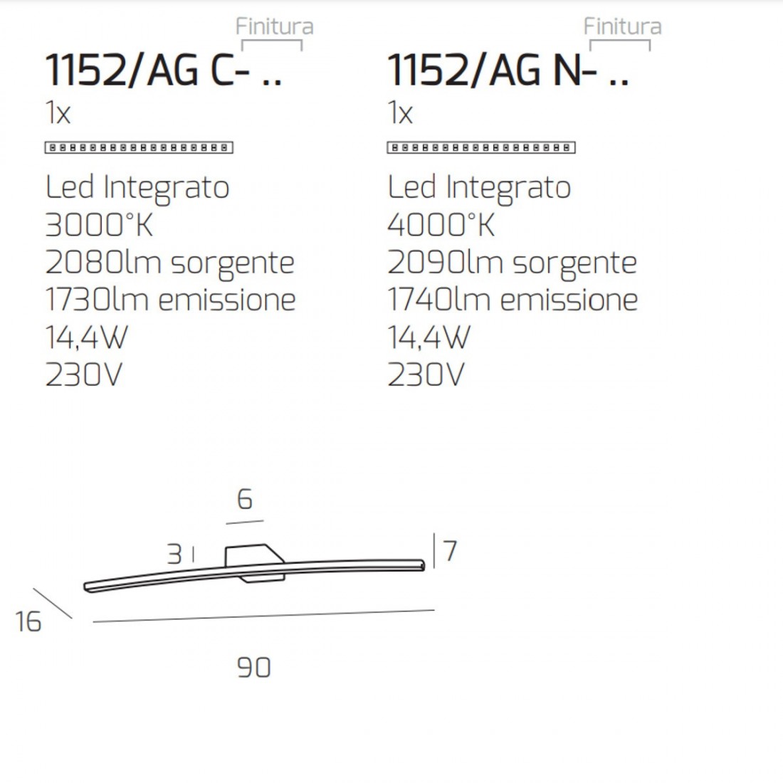 Applique CURVED 1152 AG Top Light