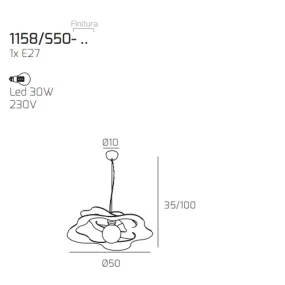 Sospensione RIPPLES 1158 S50 Top Light