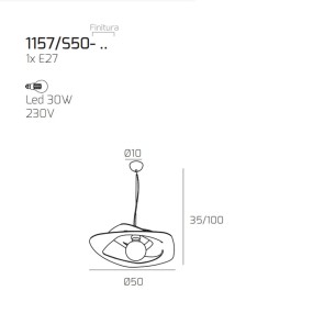 Sospensione WARPED 1157 S50 Top Light