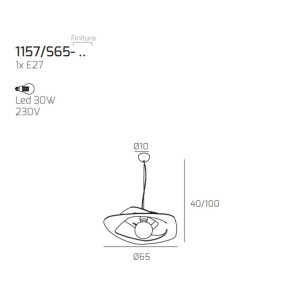 Sospensione WARPED 1157 S65 Top Light