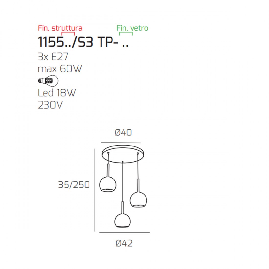 Plafoniera FUTURE 1155 S3 TP Top Light