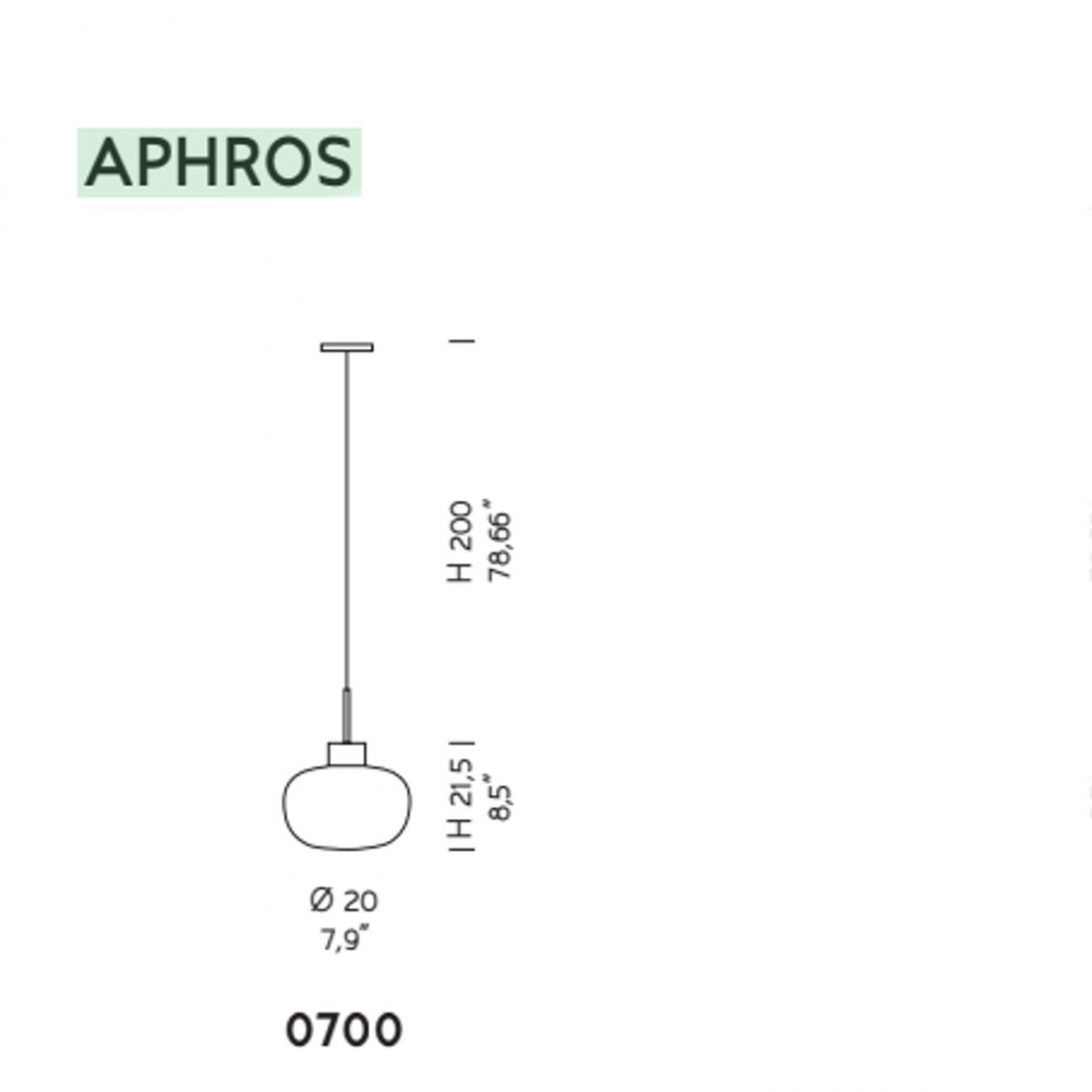 Sospensione APHROS 0700 Sylcom