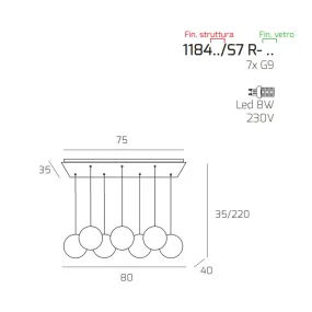 Moderne Deckenleuchte Top Light ECLIPSE 1184BI S7 R TA G9 LED
