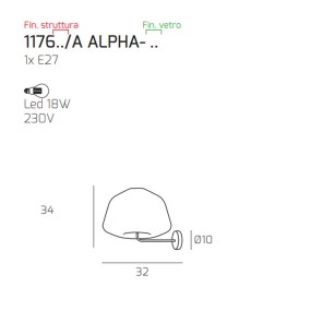 Top Light applique moderne DOUBLE SKIN 1176BI A ALPHA VE E27 LED