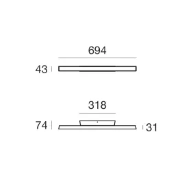 Linea Light LIRA S 9334 Plafón exterior acero 9335