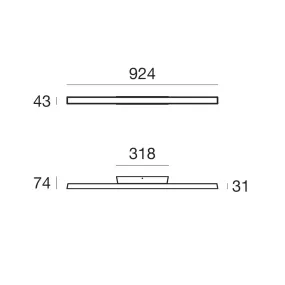 Plafonnier extérieur en acier Linea Light INGOT S 9336 9337