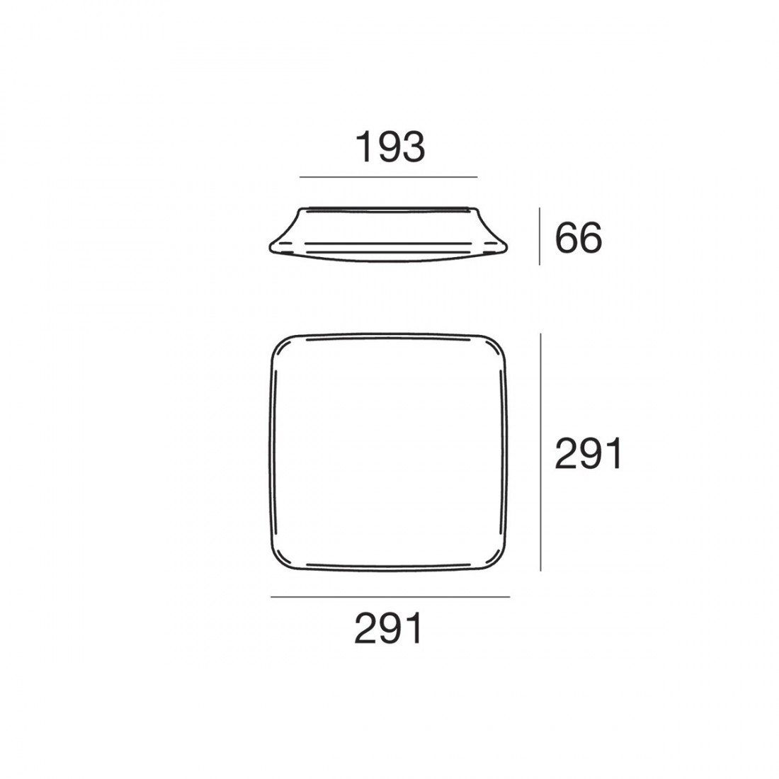 LED-Deckenleuchte Linea Light Group MYWHITE 7807 Q Polyethylen