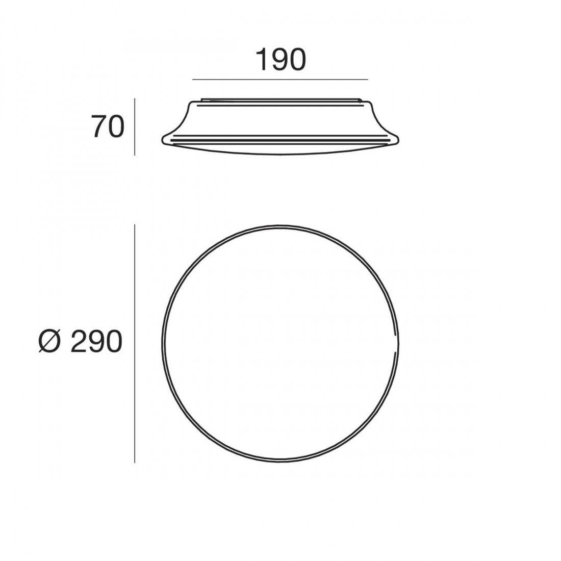 LED-Deckenleuchte Linea Light Group MYWHITE R 7805, Polyethylen