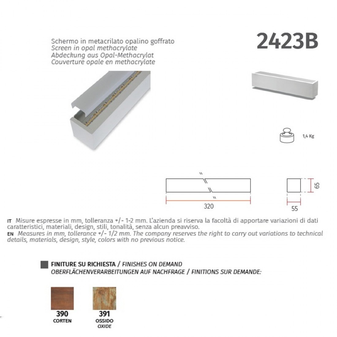 Kit de emergencia aplique de yeso Belfiore 9010 BAIZE 2423B.3045 LED