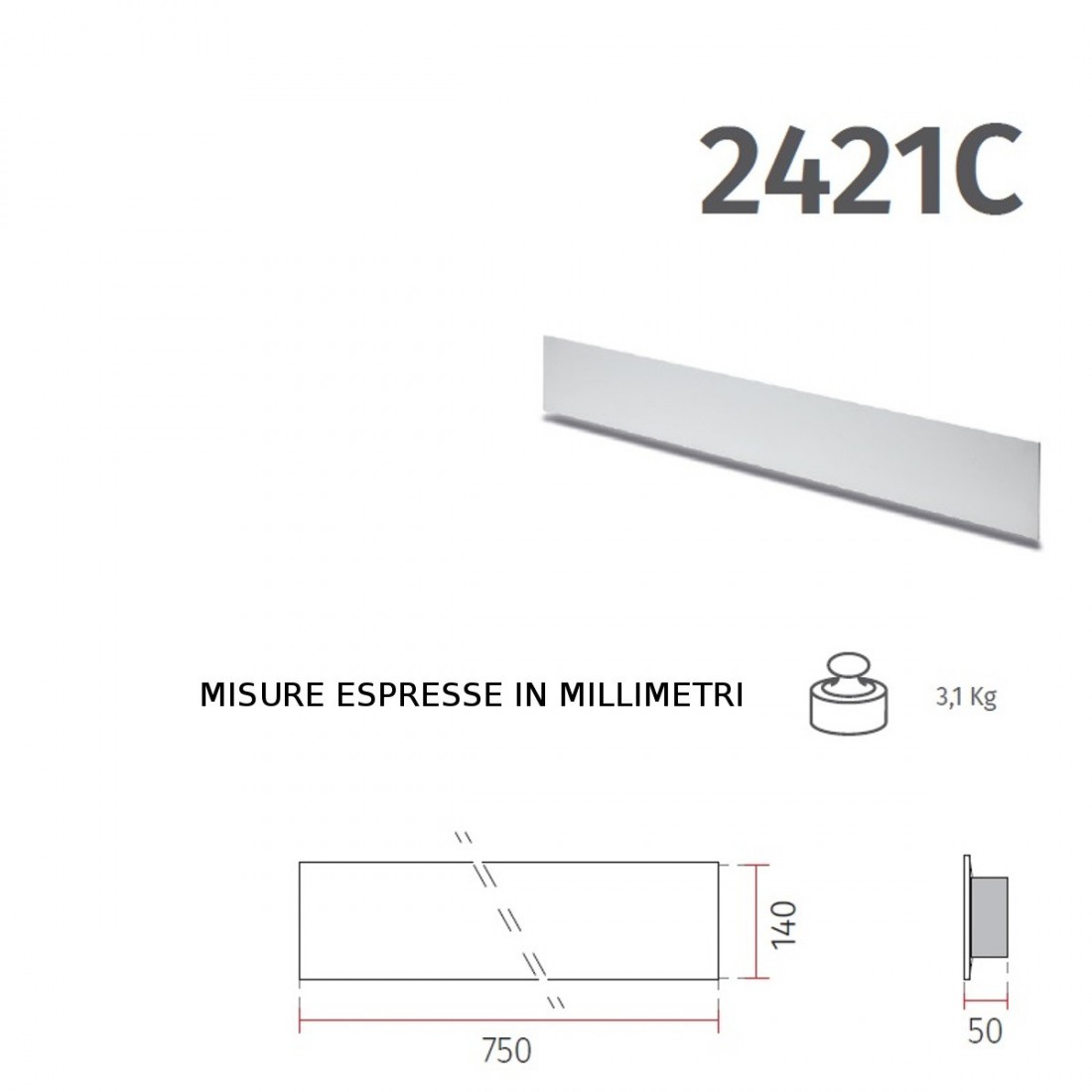 Notfallset Gips-Wandleuchte 9010 ISA 2421C+099.142 LED