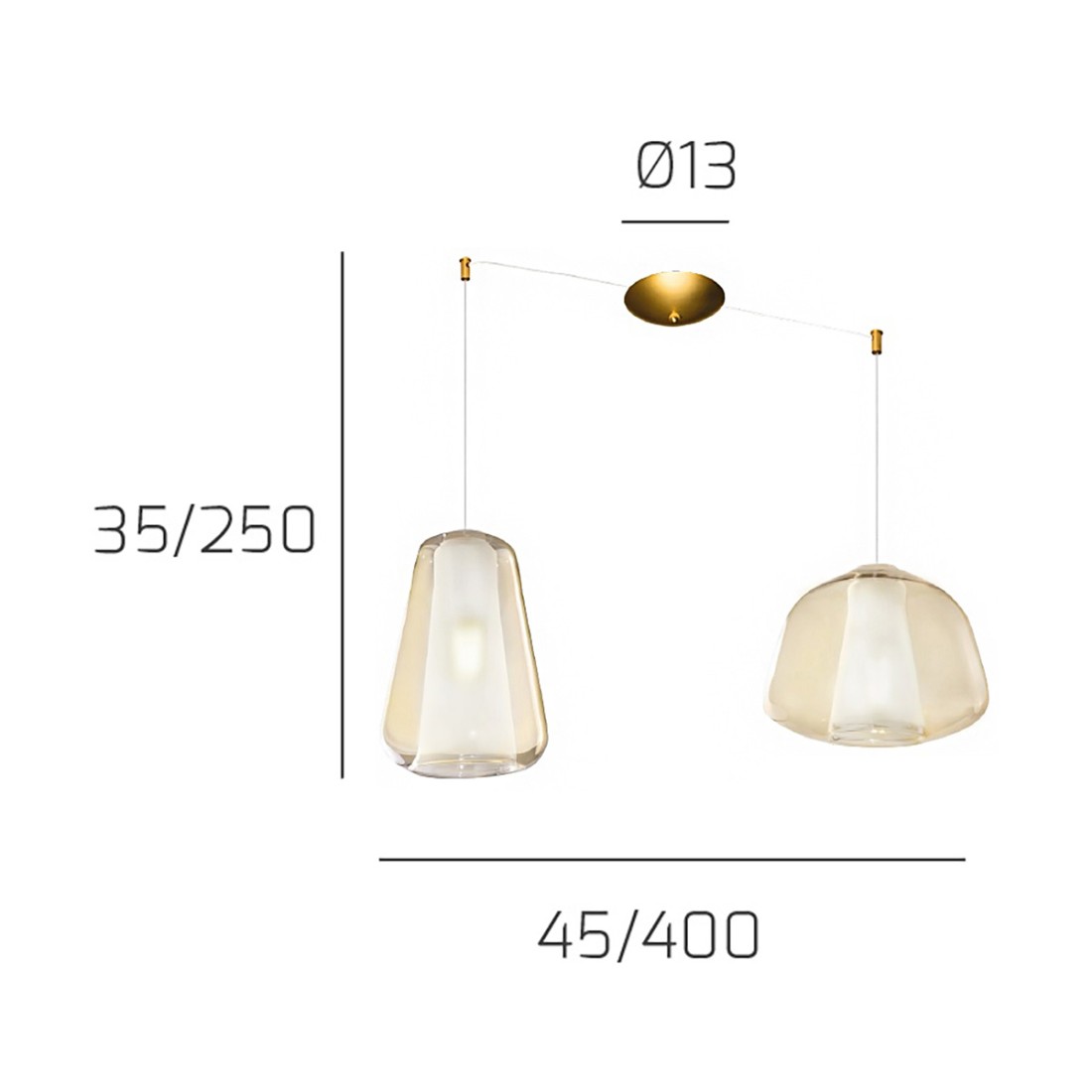 Lampadario classico Top Light DOUBLE SKIN 1176OS S2 AG AM