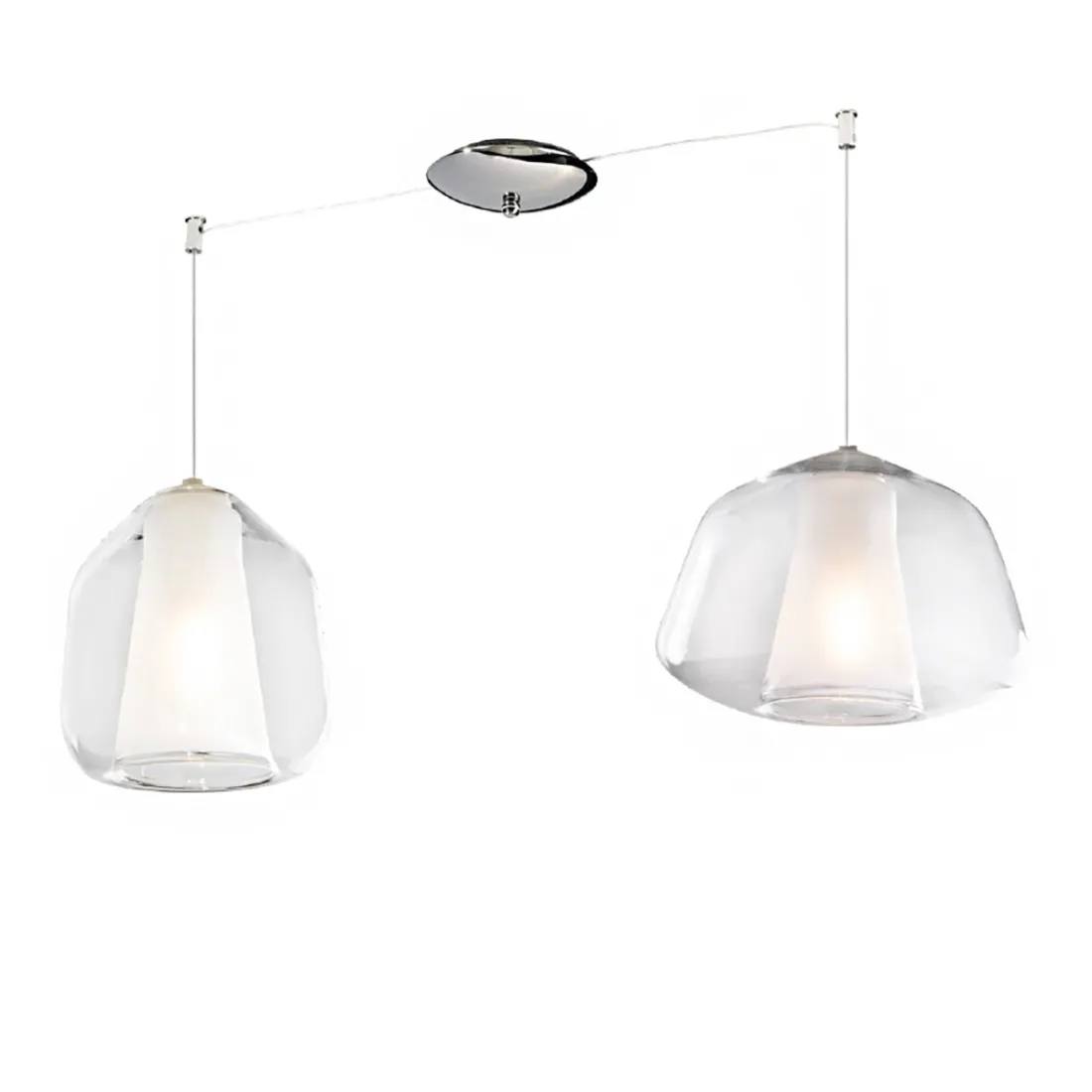 Lustre moderne Top Light DOUBLE PEAU 1176CR S2 S AB