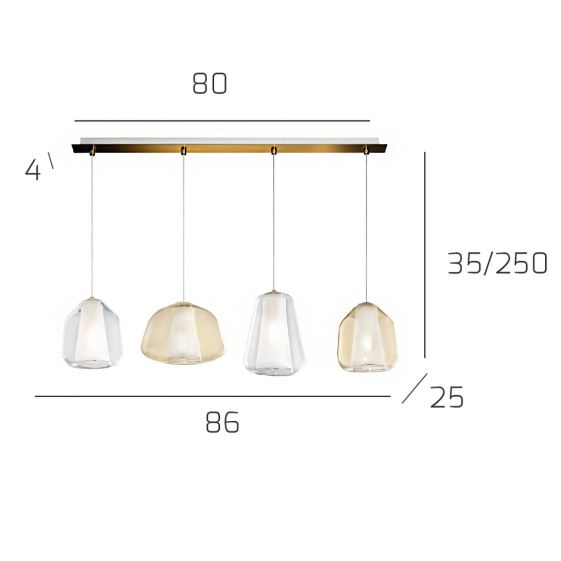 Lampadario classico Top Light DOUBLE SKIN 1176OS S4 R ABG TA