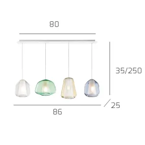 Lámpara de araña moderna Top Light DOUBLE SKIN 1176BI S4 R ABG MC