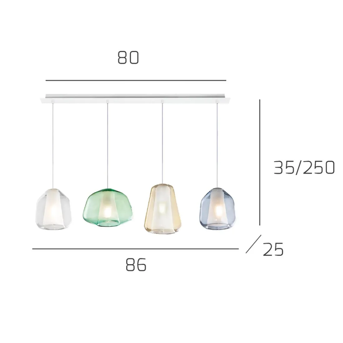 Moderner Kronleuchter Top Light DOUBLE SKIN 1176BI S4 R ABG MC