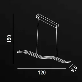 Lustre moderne à LED Perenz BEND 6364 B, 3000°K ou 4000°K