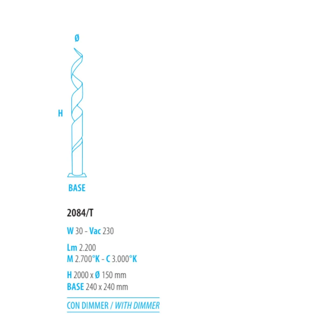 Lampadaire Fratelli Braga TRUCIOLO 2084 T LED