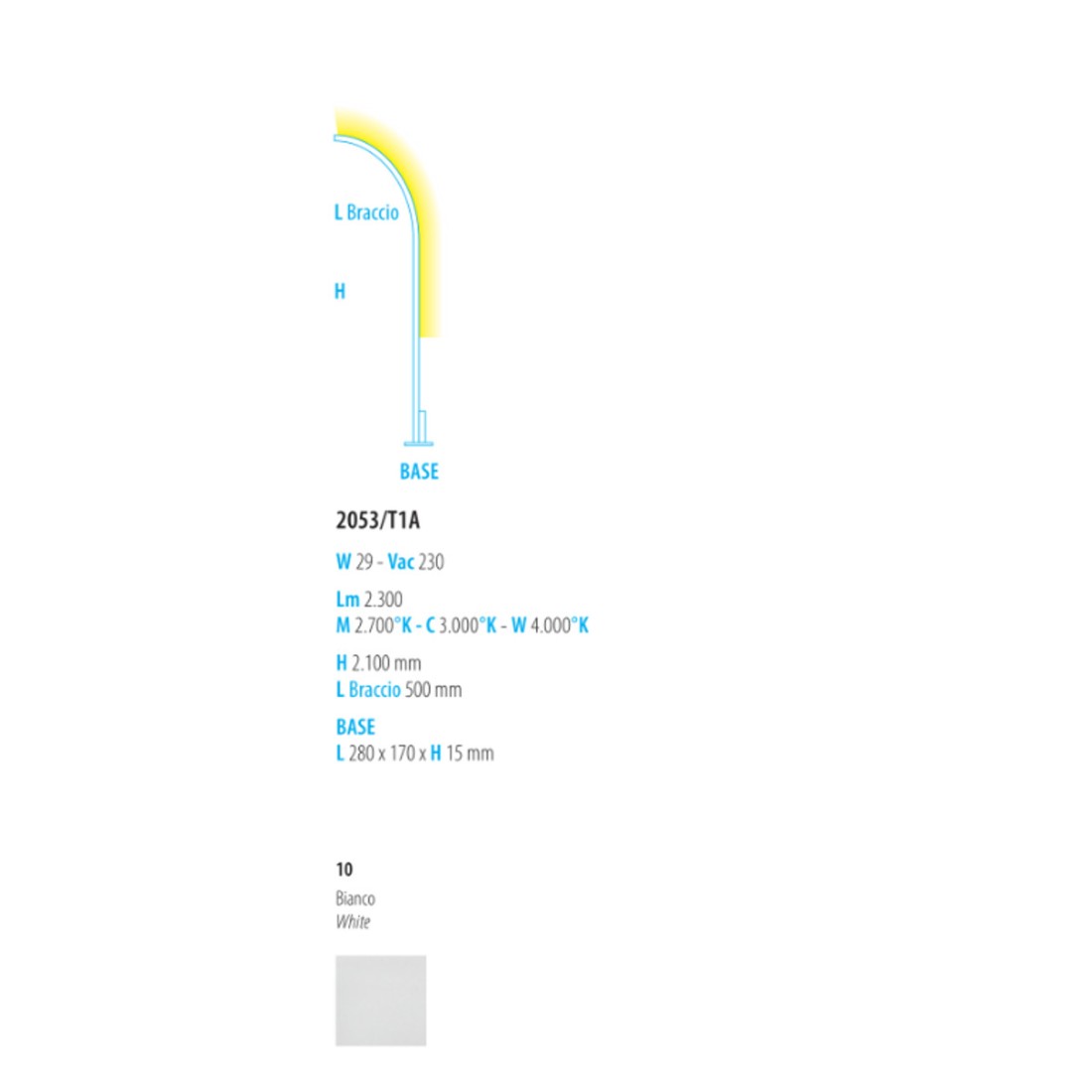 Moderne Stehleuchte Fratelli Braga TRACCIA 2053 T1A C 10 LED