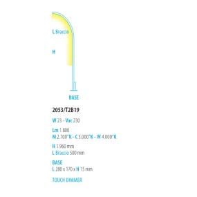 Lámpara de pie moderna Fratelli Braga TRACCIA 2053 T2 B19 10 LED
