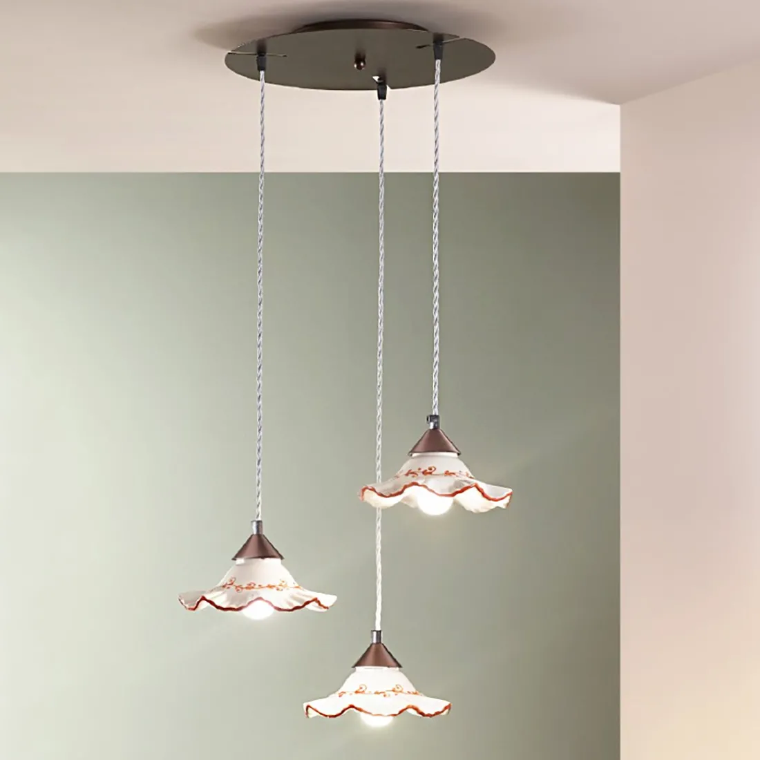 Lampadario ceramica Due P illuminazione HOPE S3