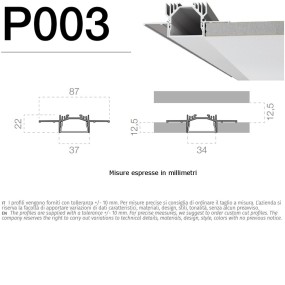 Profil 9010 Belfiore AVIOR P003C encastrable en alumite