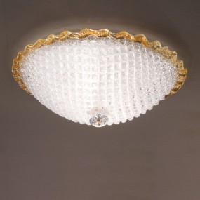 Plafoniera moderna DUE P HIVE 2698 PLG E27 LED vetro graniglia lampada soffitto