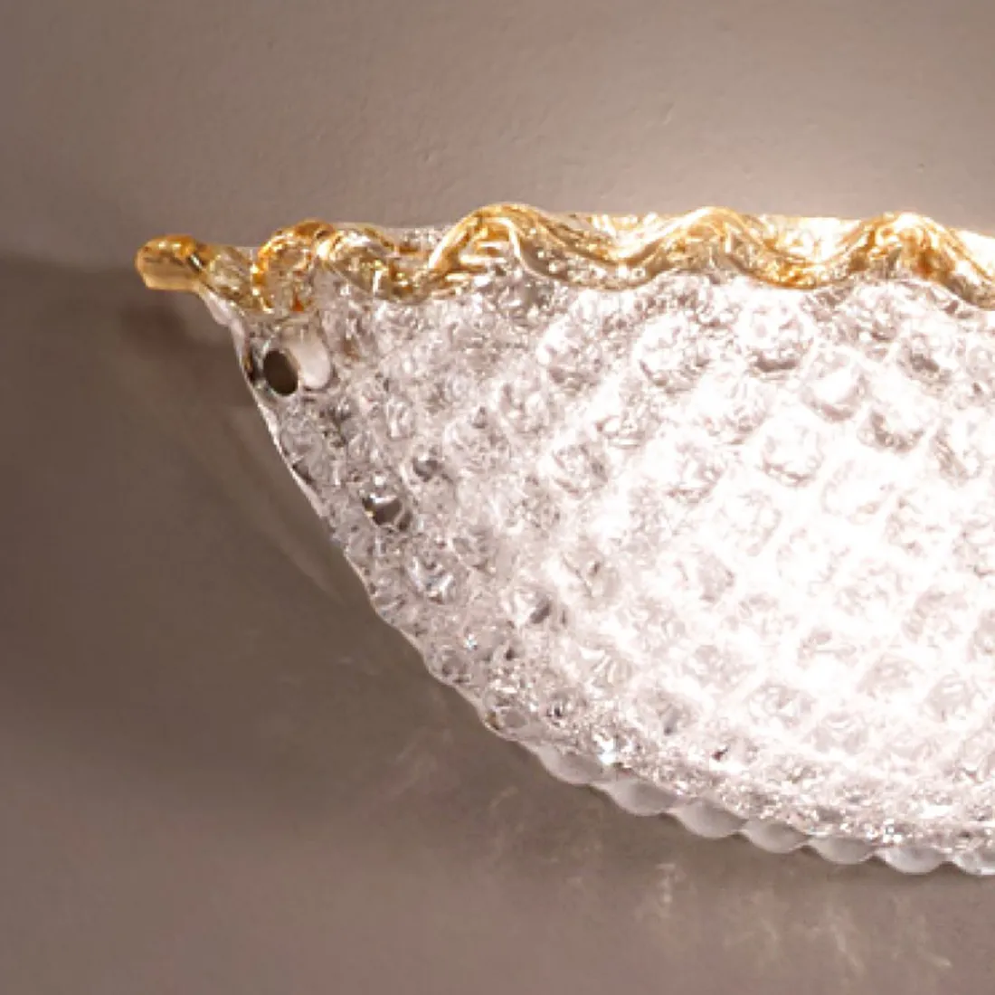 Applique murale classique DUE P HIVE 2698 AP E27 LED verre grain cristal ambre applique plateau