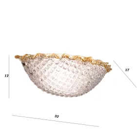 Applique classica DUE P HIVE 2698 AP E27 LED vetro graniglia cristallo ambra lampada parete vaschetta