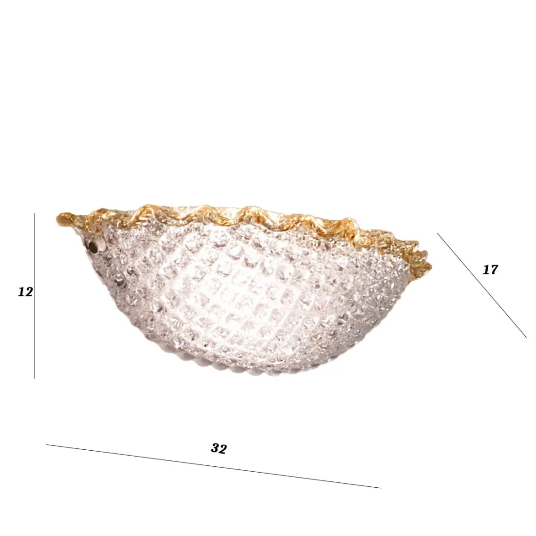 Applique classica DUE P HIVE 2698 AP E27 LED vetro graniglia cristallo ambra lampada parete vaschetta