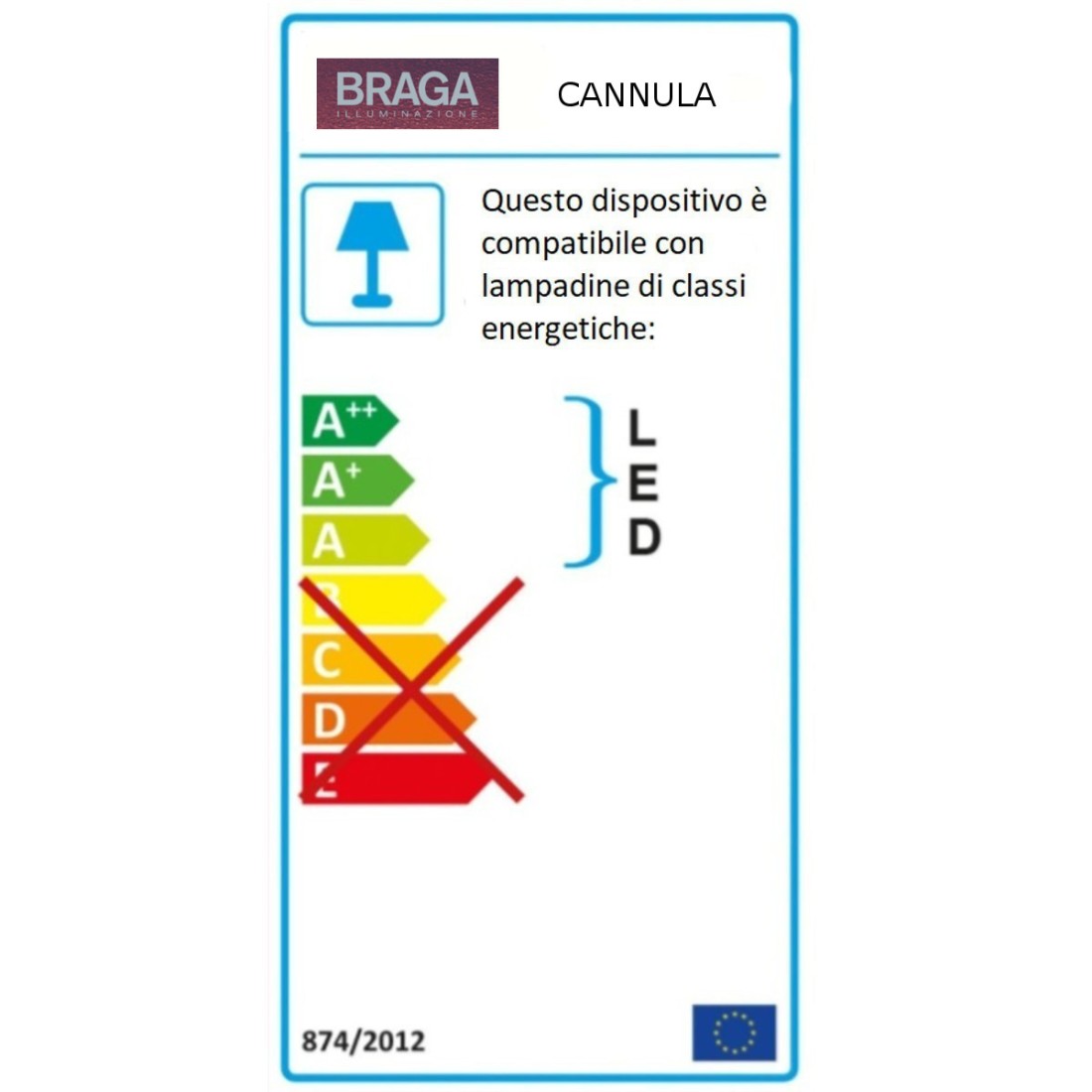 Lampadaire moderne Fratelli Braga CANNULA 2102 T E27 LED