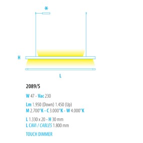 LED-Touch-Dimmer-Aufhängung mit LED-Modul. Licht oben und unten. LED.