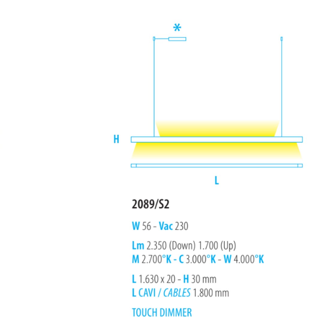 Lampadario ELLE 2089 S2 Fratelli Braga