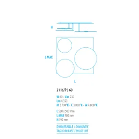 Plafoniera ROTARY 2116 PL60 Fratelli Braga