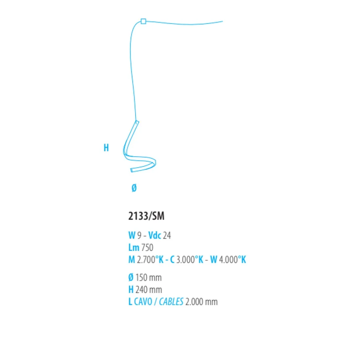 Moderner Braga Braga TAPE 2133 SM LED Kronleuchter