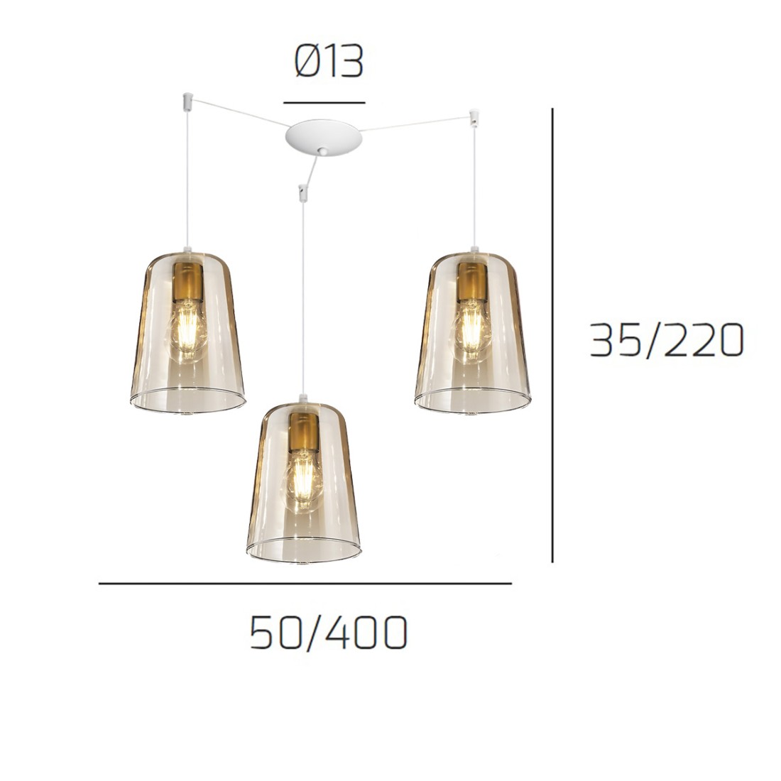 Lampadario Top Light SHADED 1164BI S3 S AM