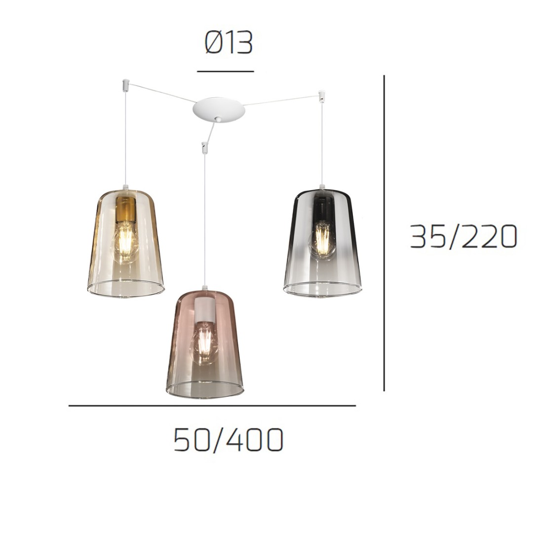 Lampadario Top Light SHADED 1164BI S3 S MC