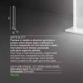 Perenz GHOST 6861 B CT LED lampadaire moderne