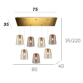 Deckenleuchte Kronleuchter Top Light 1164OS S7 R AM RA