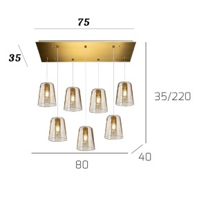 Lampadario classico Top Light SHADED 1164OS S7 R AM