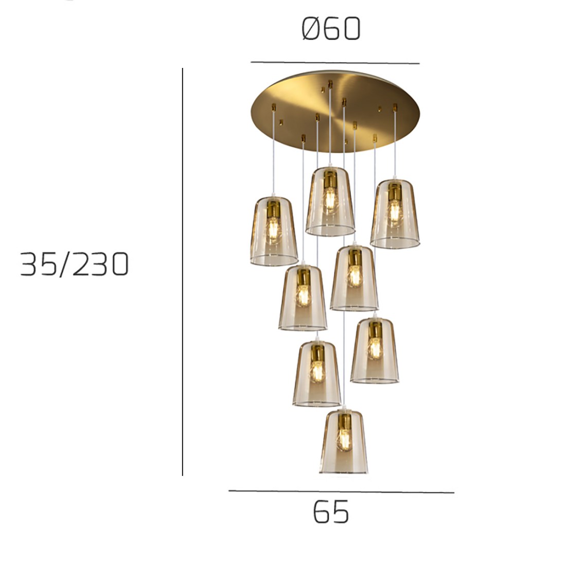 Lampadario classico Top Light SHADED 1164OS S8 T AM