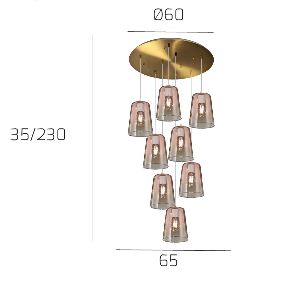 Lampadario classico Top Light SHADED 1164OS S8 T RA