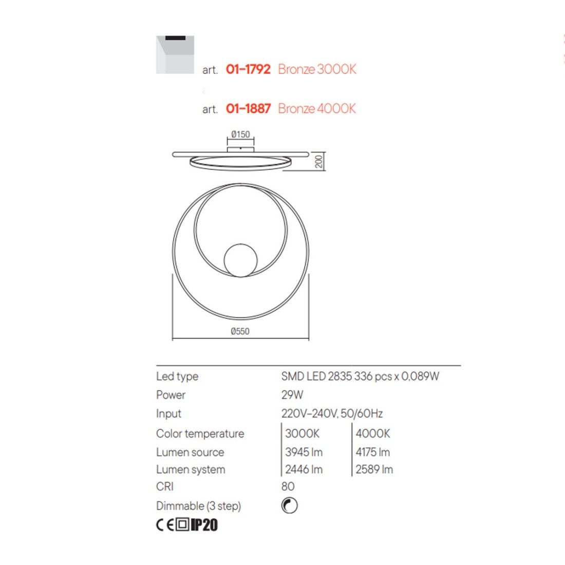 Plafoniera TORSION Redo Group