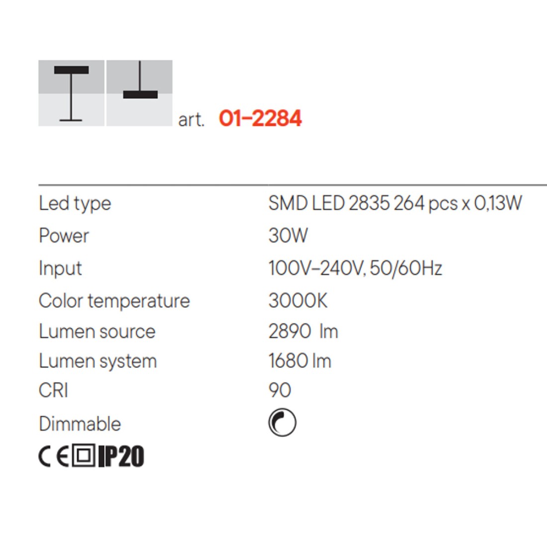 Plafonnier sur pied Redo Group ACROBAT 2284 dimmable led