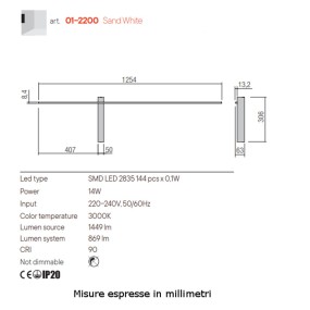 Hochmoderne Redo Group TANGENT 2200 14W LED Wandleuchte