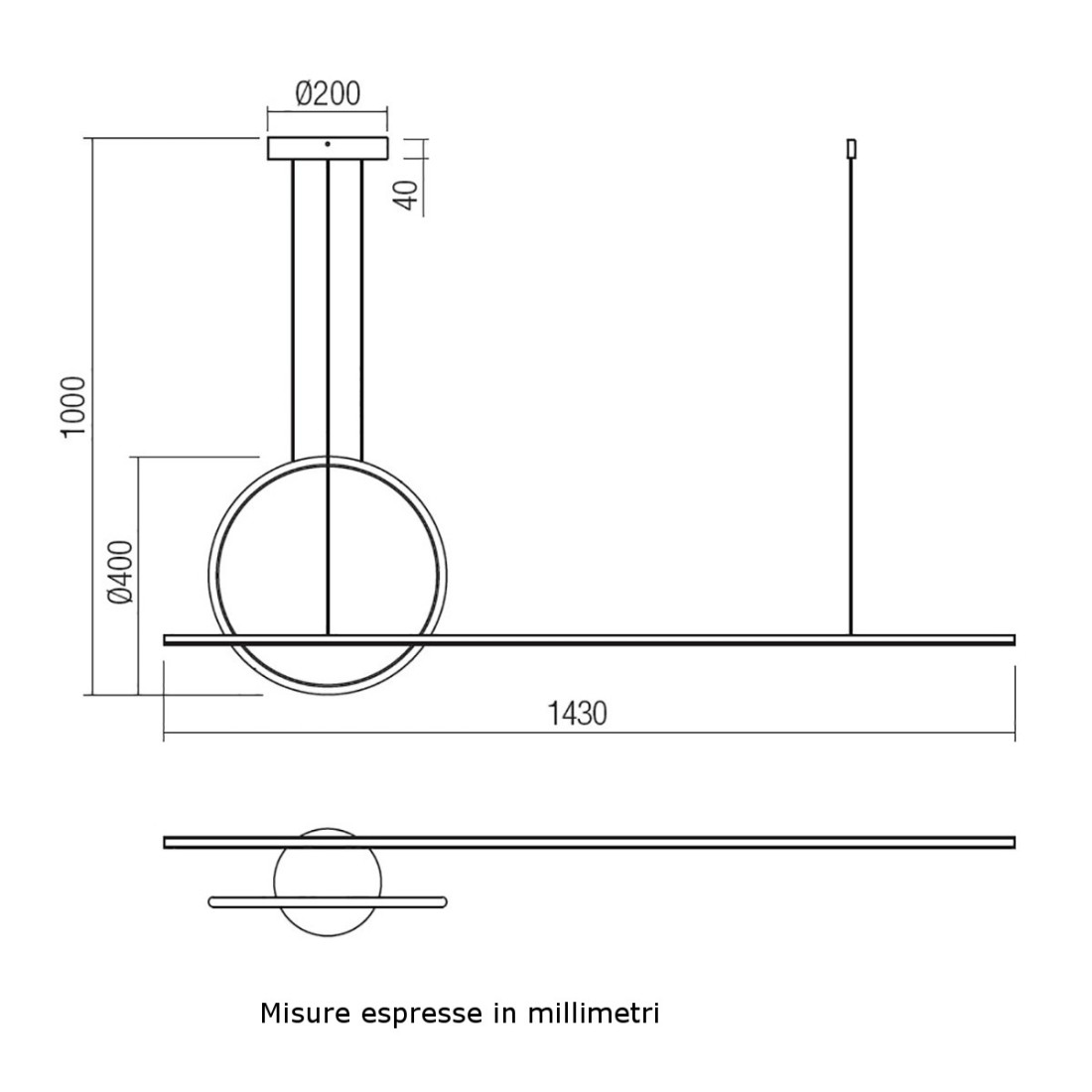 Lustre Redo Group GIOTTO 1734 49W LED blanc