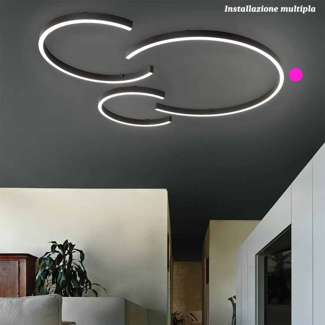 Moderne LED-Deckenleuchte Fratelli Braga HUG 2159 TR90